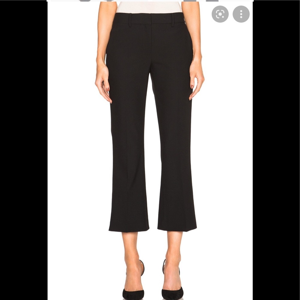 NWT Helmut Lang Size 4 Black Cropped Flare Pants Office Casual